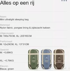 Naturehike® Slaapzak - Lichtgewicht - 205*85cm - Compact - Waterdicht - 3 Seizoenen Slaapzak Lente, Zomer & Herfst - Outdoor - Slaapzakken Volwassen & Kinderen -Winkel Voor Kampeerartikelen Voor Buiten 1190x1200 2