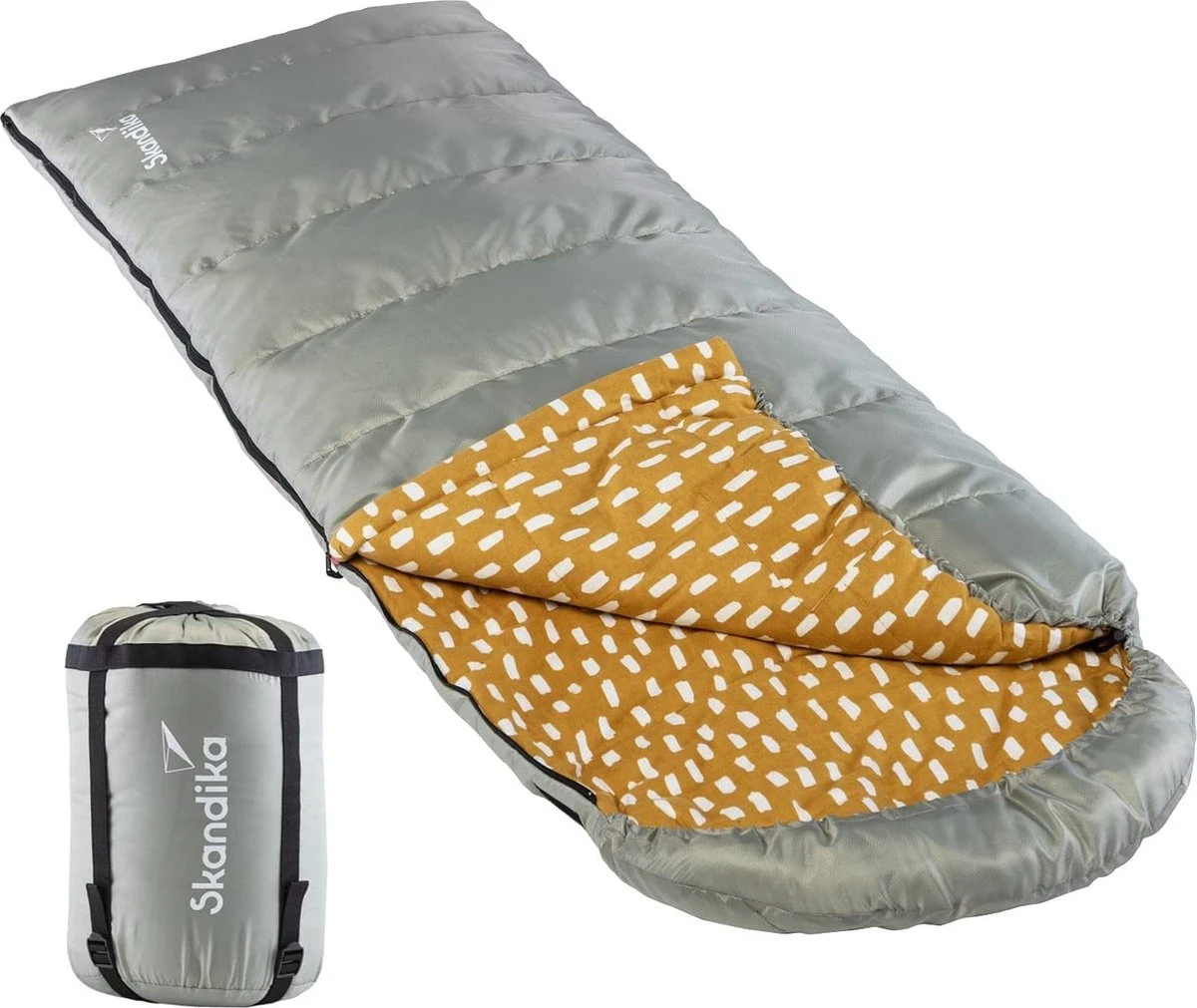 Skandika Dundee Flannel-R Slaapzak – Slaapzakken – Slaapzakken Volwassen - Maat M – Unisex - Katoen, Luxe Kwaliteit, Dubbele Slaapzak, 3 Seizoenen, Tot -20°C - 220 X 80 Cm - Outdoor Kampeerslaapzak – Ritssluiting Rechts - Grijs/geel 3 Skandika Dundee Flannel-R Slaapzak – Slaapzakken – Slaapzakken Volwassen - Maat M – Unisex - Katoen, Luxe Kwaliteit, Dubbele Slaapzak, 3 Seizoenen, Tot -20°C - 220 X 80 Cm - Outdoor Kampeerslaapzak – Ritssluiting Rechts - Grijs/geel