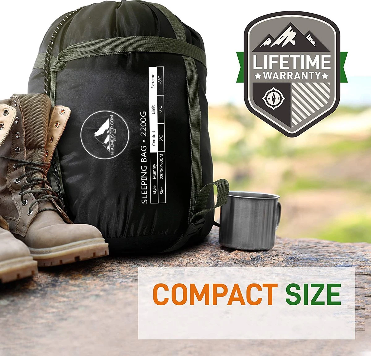 HikeMeister® Outdoor Survival Fishing Mummy Slaapzak 230 X 80 Cm -8°C 6 HikeMeister® Outdoor Survival Fishing Mummy Slaapzak 230 X 80 Cm -8°C - Afbeelding 4