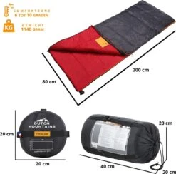 Dutch Mountains Slaapzak Tholen - 200 X 80cm - Aanritsbaar - Slechts 1140 Gram – Polyester - Tochtstrip En Compressiehoes -Winkel Voor Kampeerartikelen Voor Buiten 1200x1184 1
