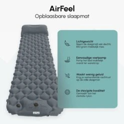 AirFeel Opblaasbaar Slaapmatje - Ingebouwde Pomp En Kussen - Lichtgewicht - 196 X 60 X 6cm - Gray -Winkel Voor Kampeerartikelen Voor Buiten 1200x1200 166