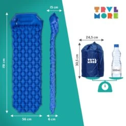 TRVLMORE Slaapmat - Zelfopblazend - 1 Persoons - Ingebouwde Pomp En Kussen - Blauw -Winkel Voor Kampeerartikelen Voor Buiten 1200x1200 194