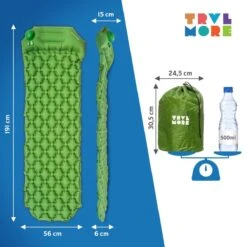 TRVLMORE Slaapmat - Zelfopblazend - 1 Persoons - Ingebouwde Pomp En Kussen - Groen -Winkel Voor Kampeerartikelen Voor Buiten 1200x1200 206
