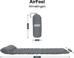 AirFeel Opblaasbaar Slaapmatje - Ingebouwde Pomp En Kussen - Lichtgewicht - 196 X 60 X 6cm - Gray -Winkel Voor Kampeerartikelen Voor Buiten 1200x939 2