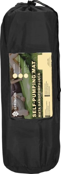 Springos Slaapmat | Zelfopblazend | 180 Cm | Inclusief Hoes | Zwart -Winkel Voor Kampeerartikelen Voor Buiten 426x1200 2