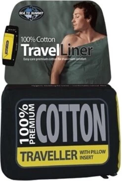 Sea To Summit - Premium Cotton Liner - Lakenzak - Katoen - Oceaan Blauw - Recht Model Lang -Winkel Voor Kampeerartikelen Voor Buiten 810x1200